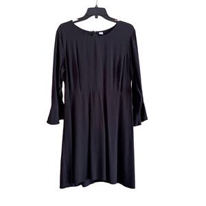 Old Navy Black Long Sleeve Fit & Flare Midi Dress Size XL